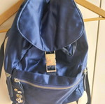 Backpack bag satin blue with multiple pockets