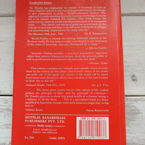 Ayurvedic Healing book used by David Frawley