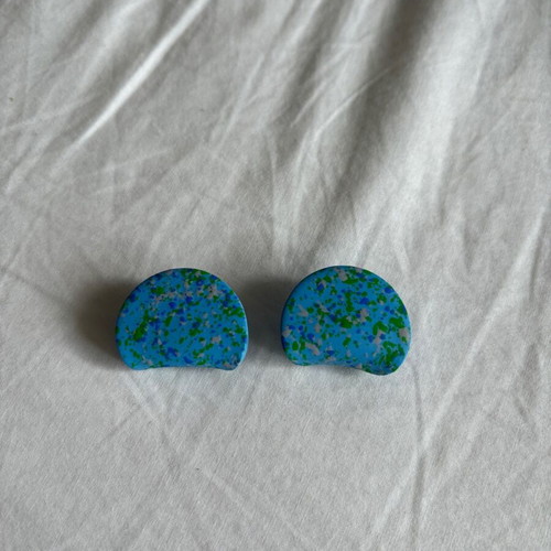 Pulpa Maris Teal polymer clay earrings new, blue