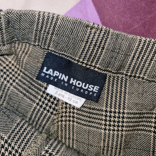 Lapin House winter shorts for 2-year-old, checkered with gold threads