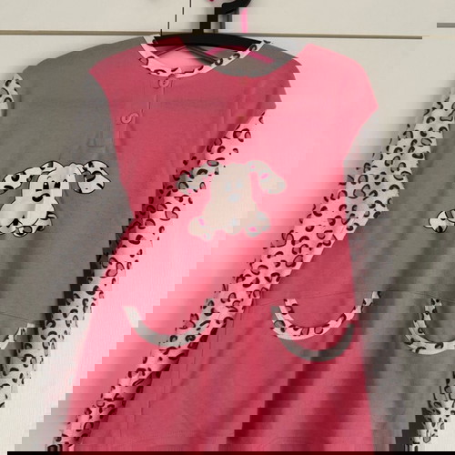 Χειμωνιάτικες πιτζάμες ροζ με σχέδιο σκυλάκι σαν καινούργιο, μέγεθος L