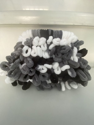 Handmade puffy bag wallet like new, black and gray