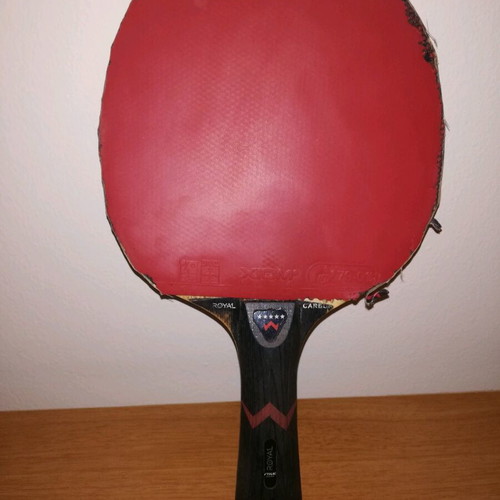 Stiga Royal 5-star ping pong paddle used, carbon, flared handle