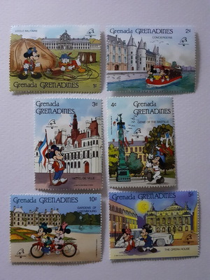 Grenada Grenadines Disney France 1989 stamp set mint condition