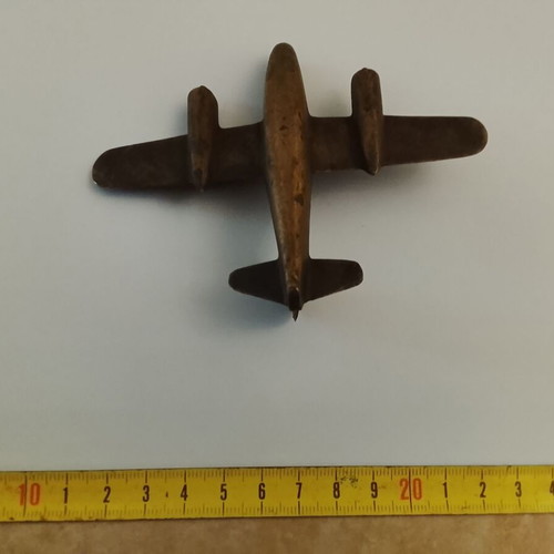 Vintage metal decorative airplane miniature used