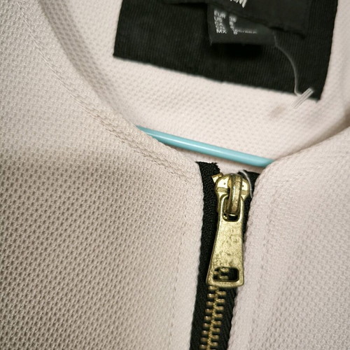 H&M pink thin coat used with pockets and zipper