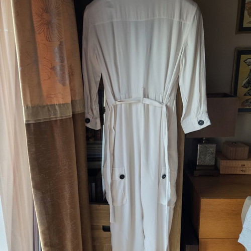 Massimo Dutti jumpsuit used, viscose, white, size L