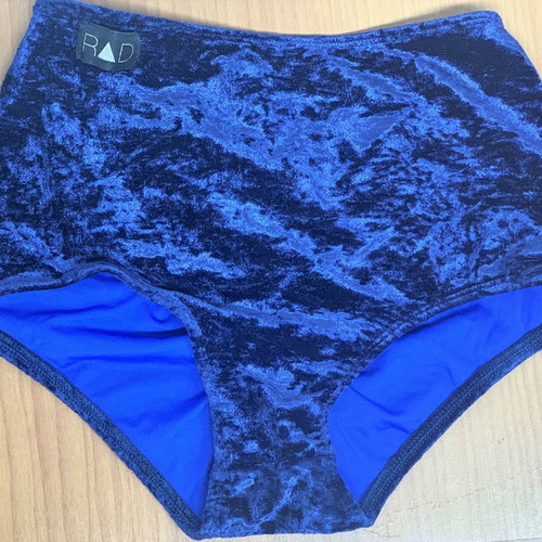 High-waisted velvet shorts new, size S, blue, suitable for pilates