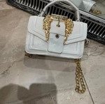 White and gold shoulder bag