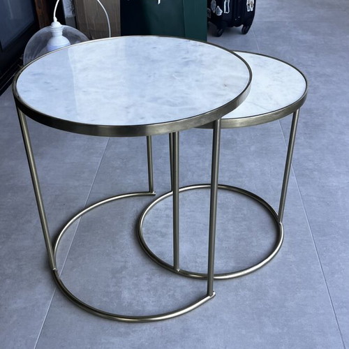 Zara Home marble and gold coffee tables used