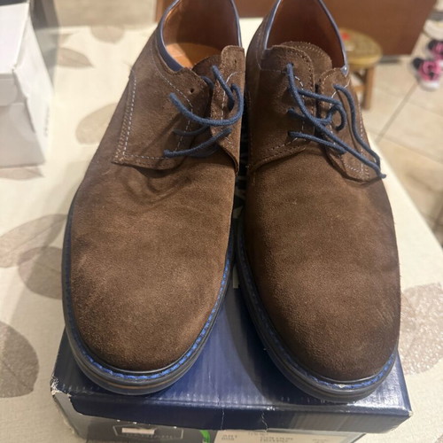 Damiani men's leather shoes used, size 43, brown