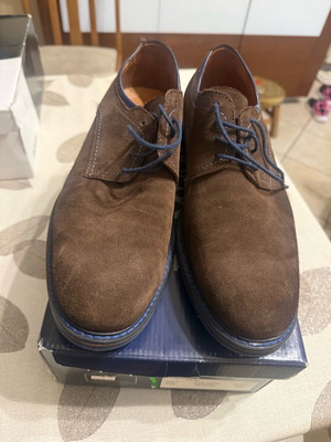 Damiani men's leather shoes used, size 43, brown