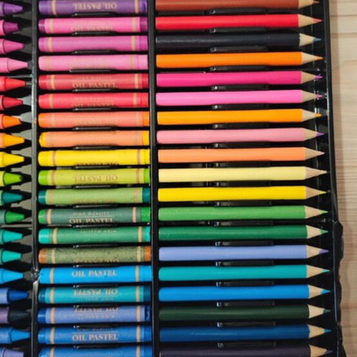 Oil pastel and colored pencil set new