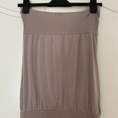 Intimissimi Taupe Modal Viscose Twist Front Bandeau Tube Top Size L Soft Ribbed Trim Strapless Shirt like new