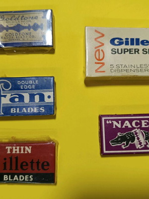Collectible shaving blades new, sealed vintage packages