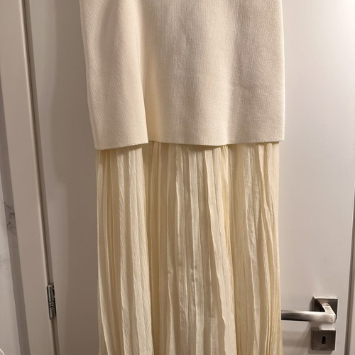 Zara beige set vest XL skirt L new