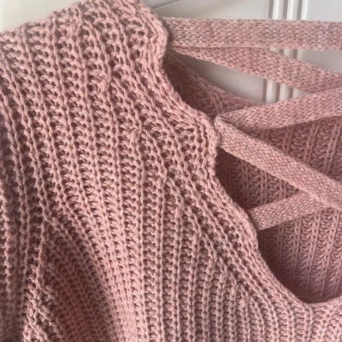 Bundle of 2 knitted women's sweaters beige/grey and dusty pink like new, size S