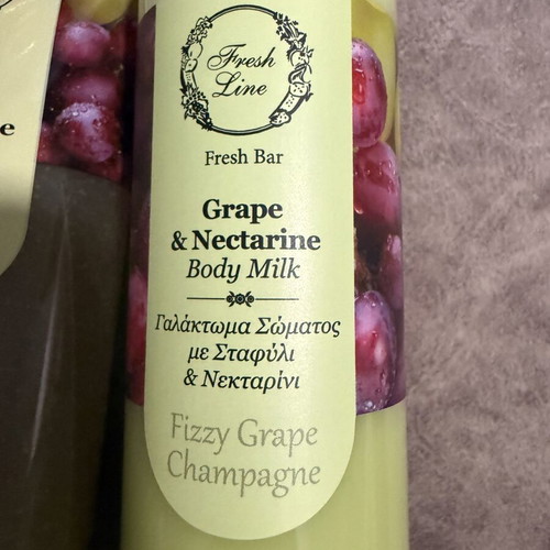Fresh Line Grape & Nectarine body care set new