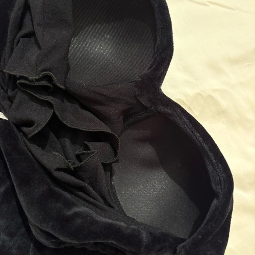 Dress black mini velvet with built-in cups used, size XS