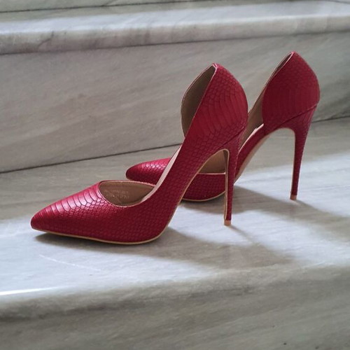 Red high heels with genuine leather insole size 37 new
