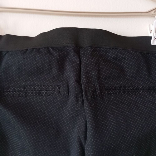 Blue pants with subtle geometric pattern and elastic waist, size L