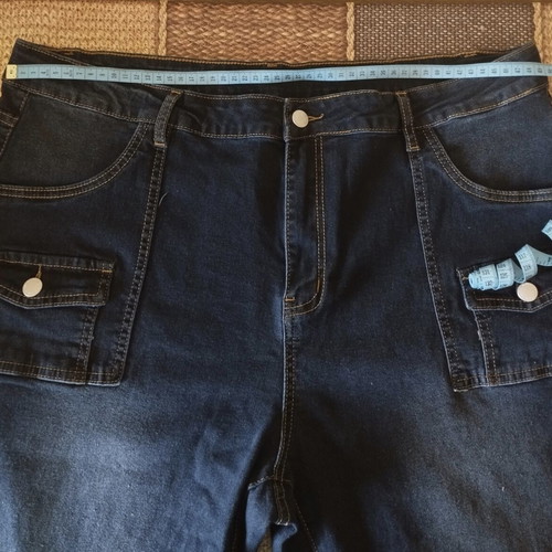 Stretch denim pants plus size XXXL, flawless, blue