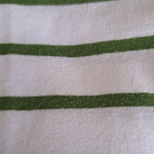 Relaxed Striped T-Shirt Mango like new, white and green, size L