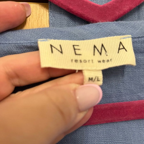 Nema Resort Wear dress like new, comfortable fit, white and blue