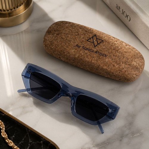 AV Sunglasses rectangular sunglasses new, transparent purple/blue