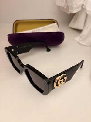 Gucci oversized square γυαλιά ηλίου μαύρα