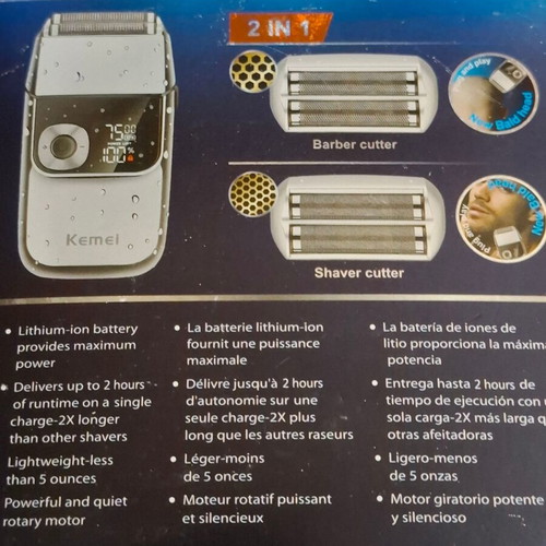Kemei Gold KM-2028 Foil rechargeable face shaver new