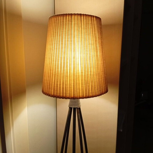 Vintage floor lamp from solid wrought iron, mid-century art deco style