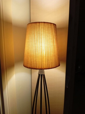 Vintage floor lamp from solid wrought iron, mid-century art deco style