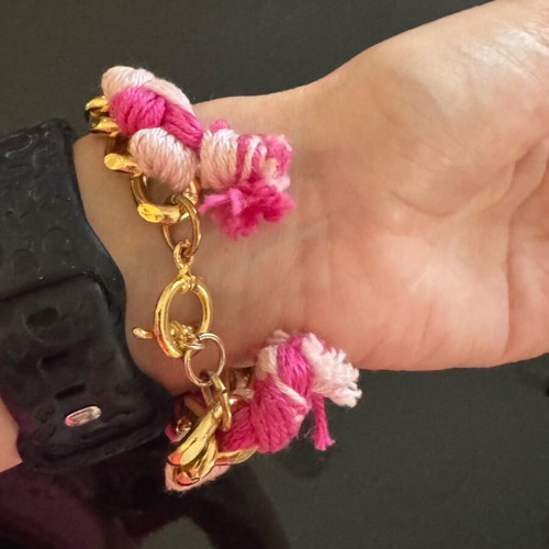 Handmade bracelets new in black and pink colors