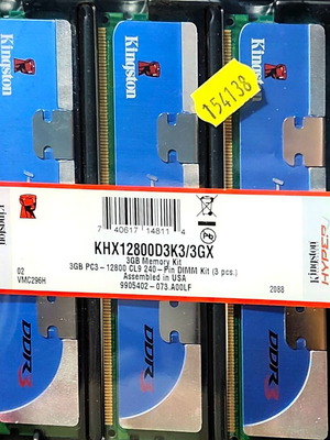 Kingston KHX12800D3K3/3GX DDR3 HyperX 3GB triple channel kit σαν καινούργιο