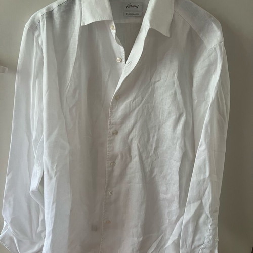 Brioni Ventiquattro Linen Shirt White Size L like new