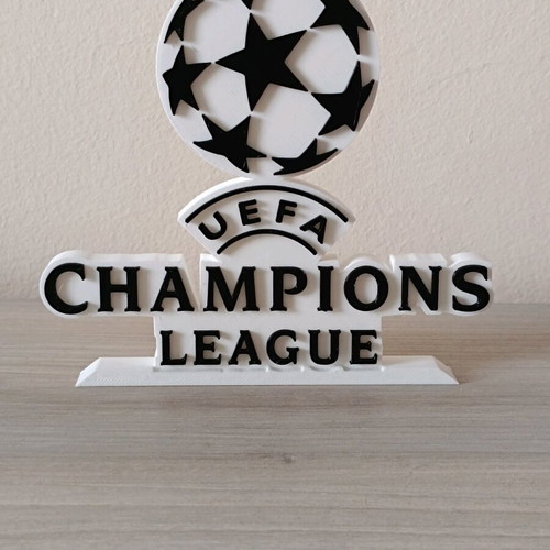 Logo UEFA Champions League with base, new, plastic