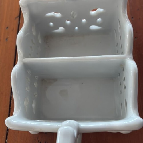 Vintage white porcelain sugar packet holder like new
