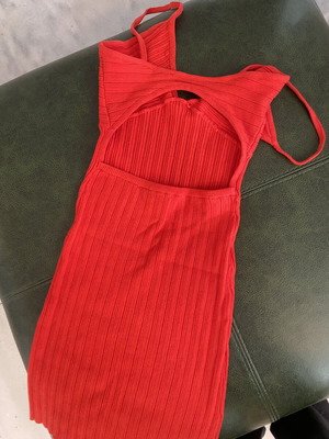 Bershka red mini dress onesize like new with wide neckline