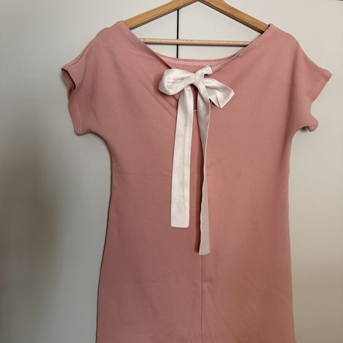 Blouse dress used, one size, white and pink