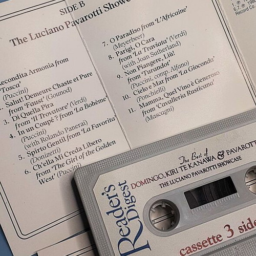 Reader's Digest cassette tapes like new, Luciano Pavarotti & Kiri Te Kanawa