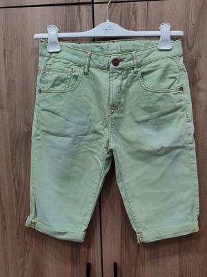 Zara mint green denim bermuda shorts 13/14Y