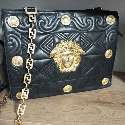 Gianni Versace Couture Medusa leather shoulder bag used