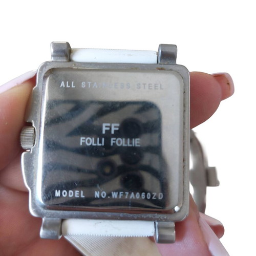 Folli Follie unisex watch like new with white silicone strap