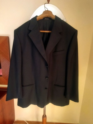 San Giorgio suit black wool XL like new, Made in Italy