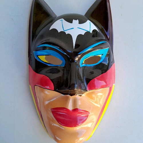 Catwoman carnival mask Greek made 80's new