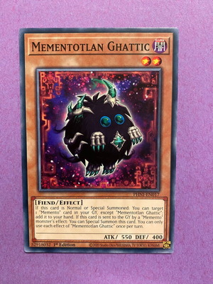 Mementotlan Ghattic Yu-Gi-Oh! Fiend Effect Monster 1st Edition like new