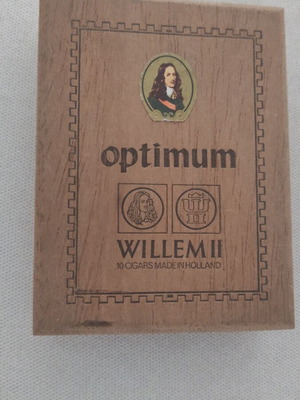 Ξύλινο κουτί πούρων Optimum Willem II σαν καινούργιο, 10 πούρα