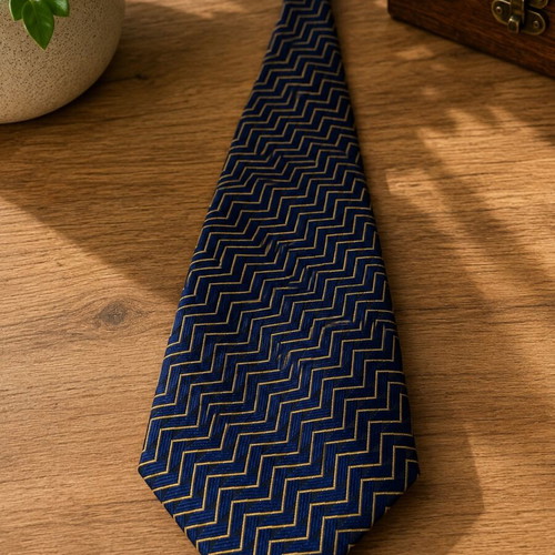 Lanvin Paris silk tie like new, blue and yellow