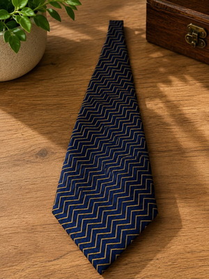 Lanvin Paris silk tie like new, blue and yellow
